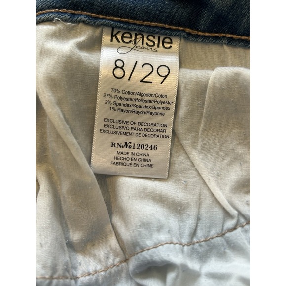 Kensie Jeans Light Wash Floral Embroidered Raw Hem Women's Jeans Size 8 29 - Picture 8 of 16